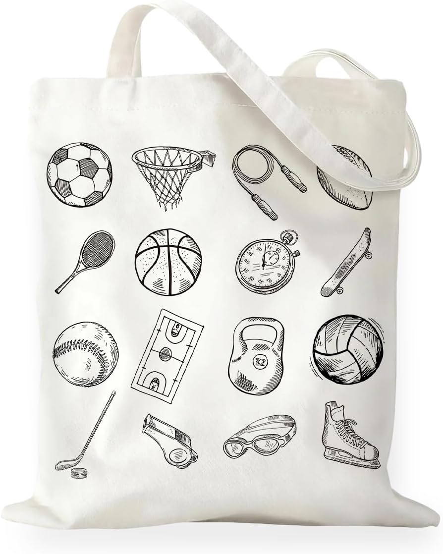 Sports Equipment Shop - Tüm Spor Ekipmanları Elle Çizilmiş Baskılı